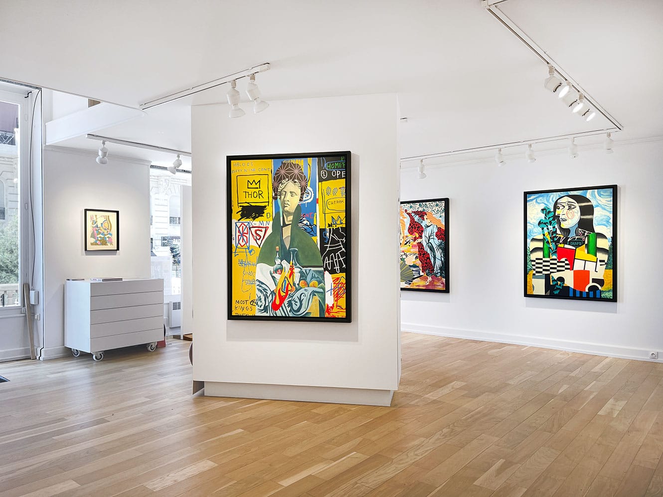 Exposition de Speedy Graphito - Femmes, présentant le travail de l'artiste sur l'histoire d'amour de l'art