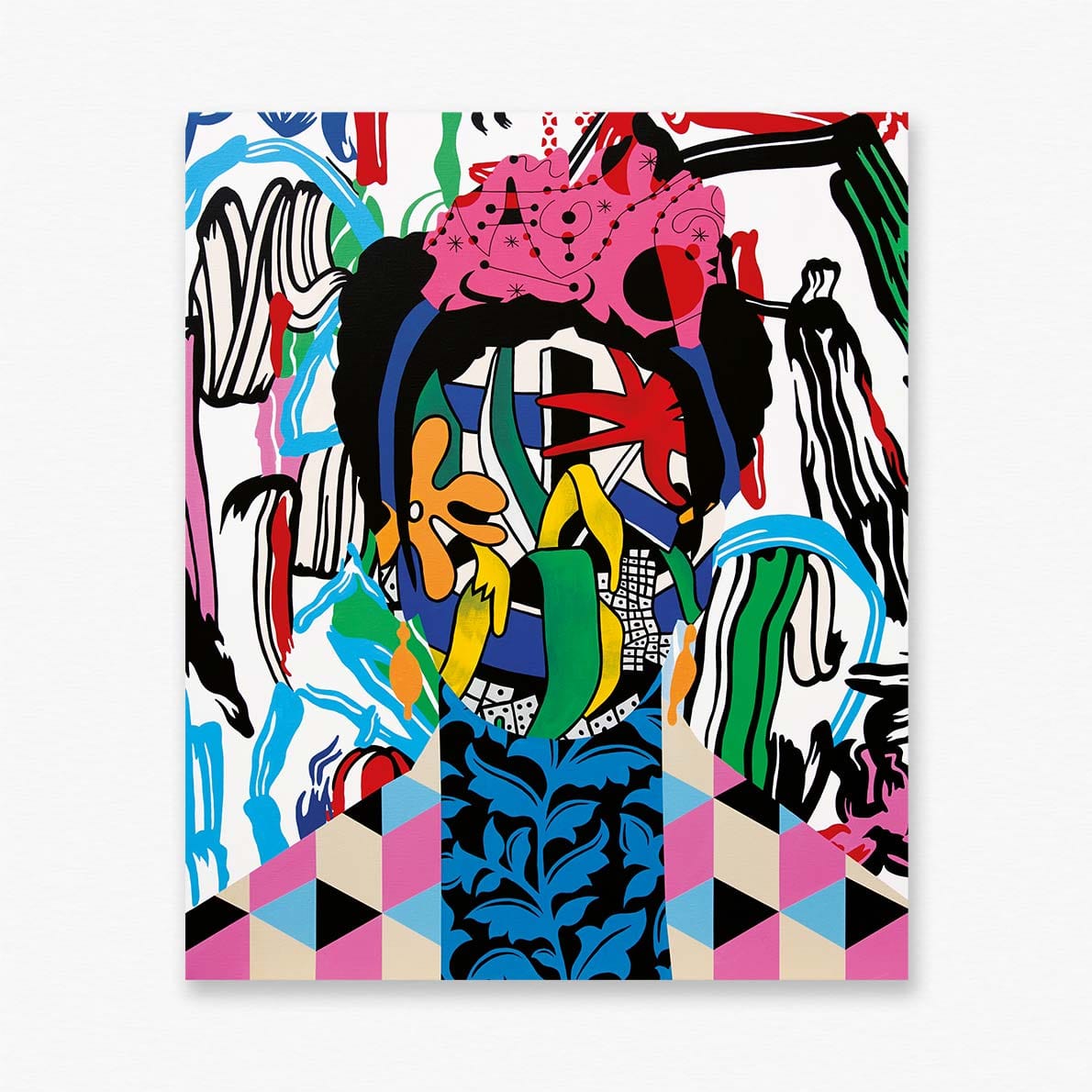 Portrait de Frida Kahlo par le peintre Speedy Graphito. Tableau contemporain sur la série de l'histoire de l'art.