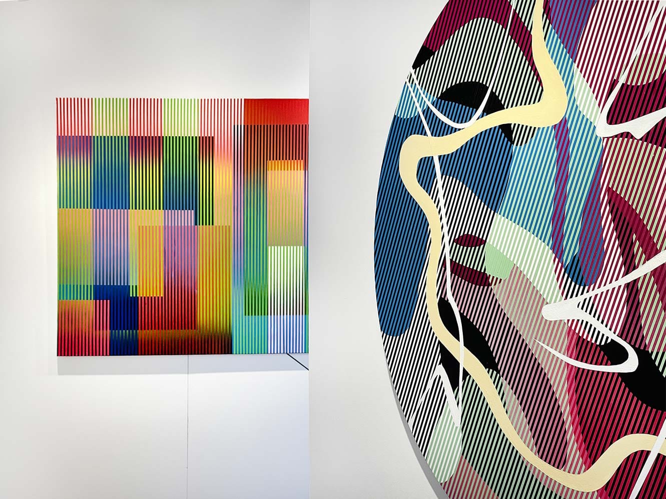 Détail d'oeuvres de Lady M - Art optique et street art Paris et Biarritz