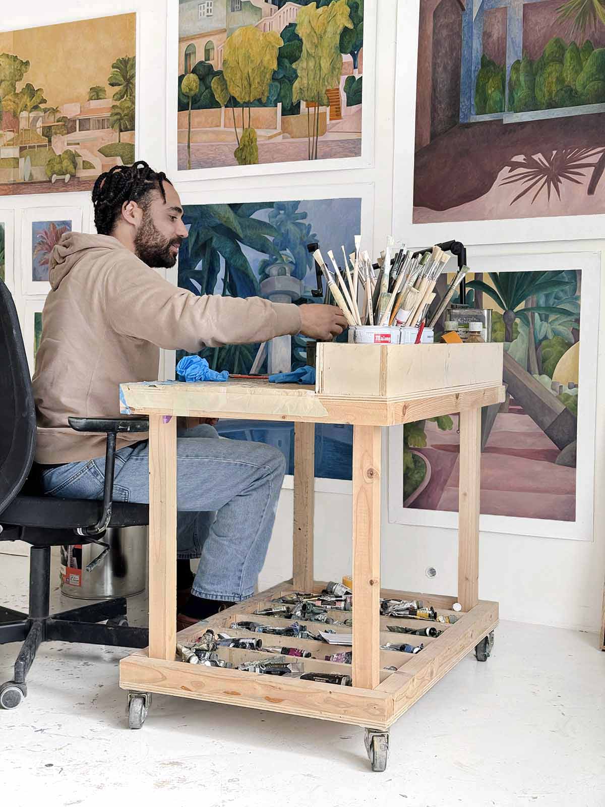 Vue de l'atelier d'Olivier Kenneybrew - Art contemporain France