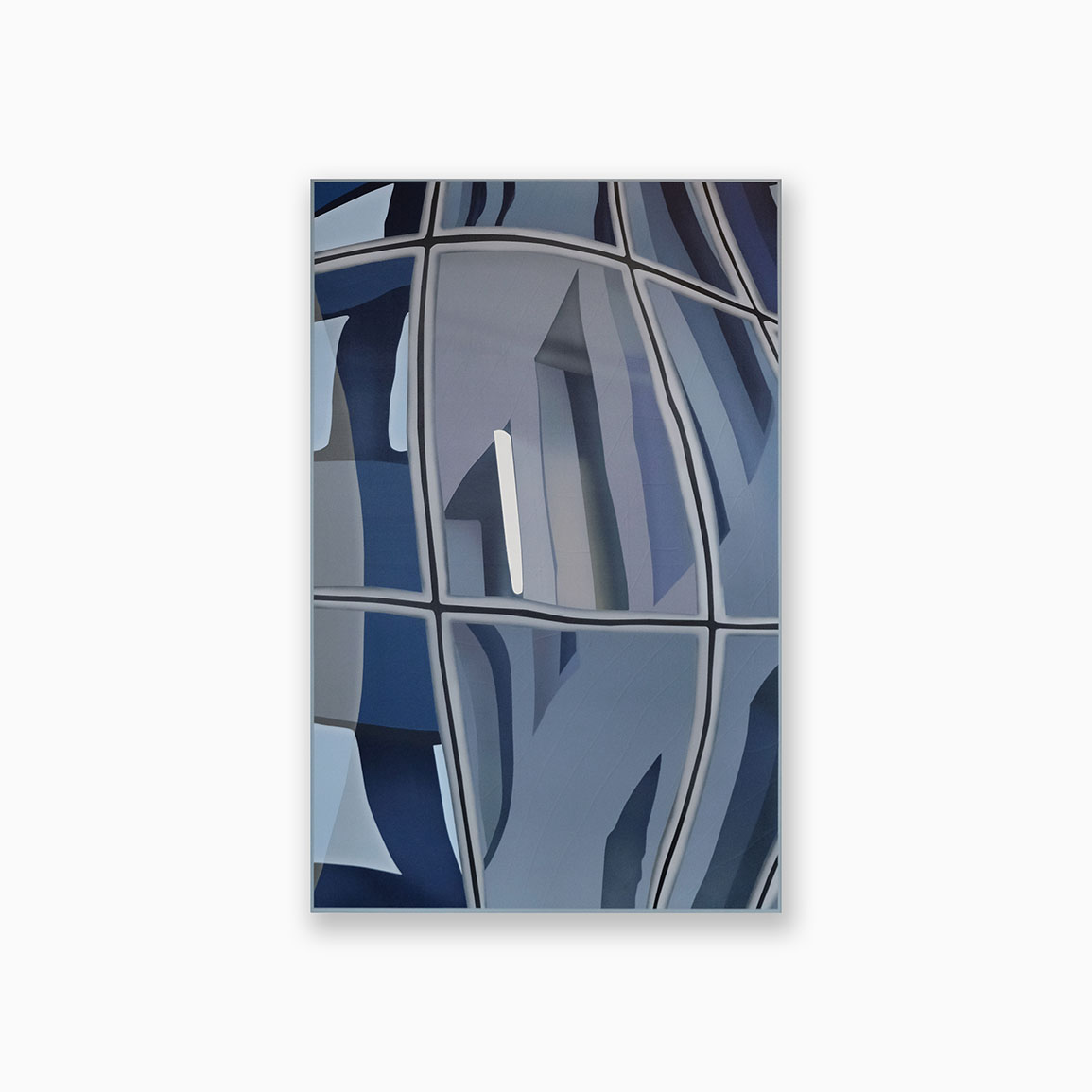 Acrylique sur toile d'Etienne Gayard. Reflet de lumière et déformation.