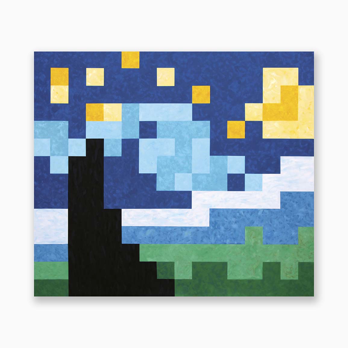 La nuit étoilée de Van Gogh vue par Speedy Graphito. Pixel Art in Paris and Biarritz