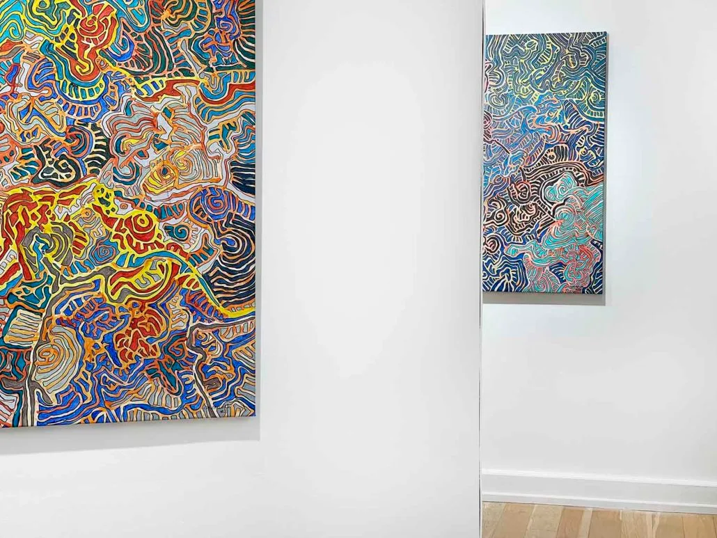 Tableaux contemporain à Biarritz - Vue des oeuvres dans la galerie Bouscayrol