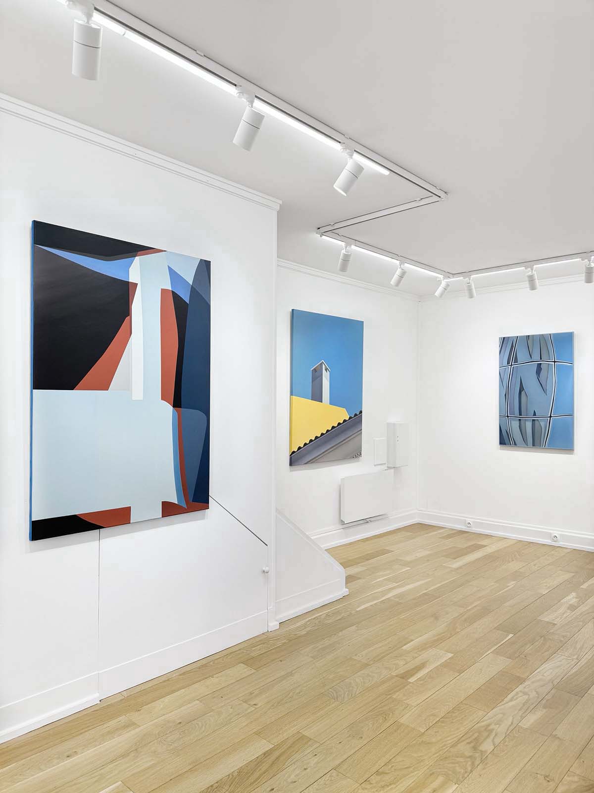 Vue de l'exposition "La ville en suspens" de l'artiste Etienne Gayard.