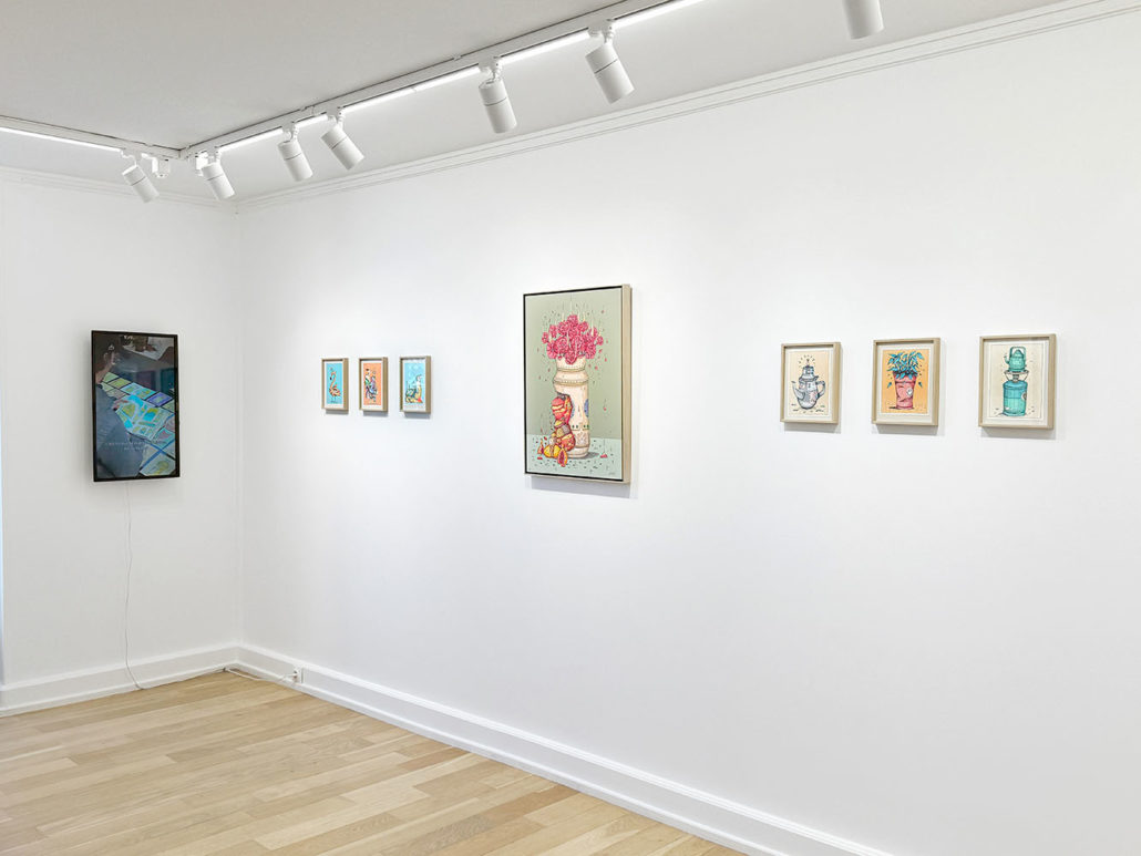 Vue des oeuvres de Kesadi pour son exposition d'art à Biarritz