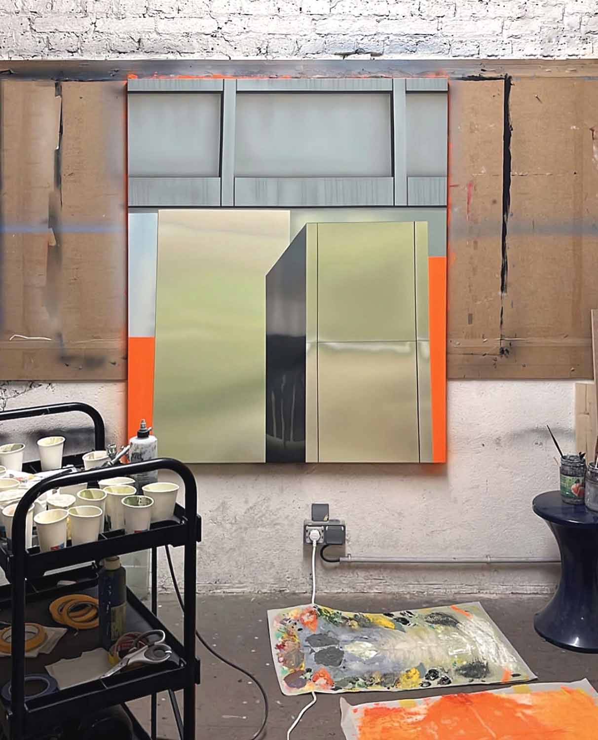 Vue de l'atelier de l'artiste contemporain Etienne Gayard.